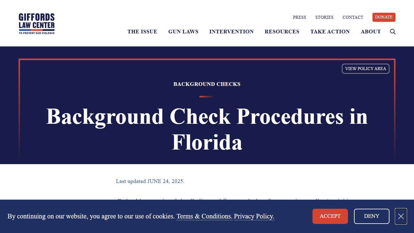 Background Check Procedure Laws in Florida | Giffords