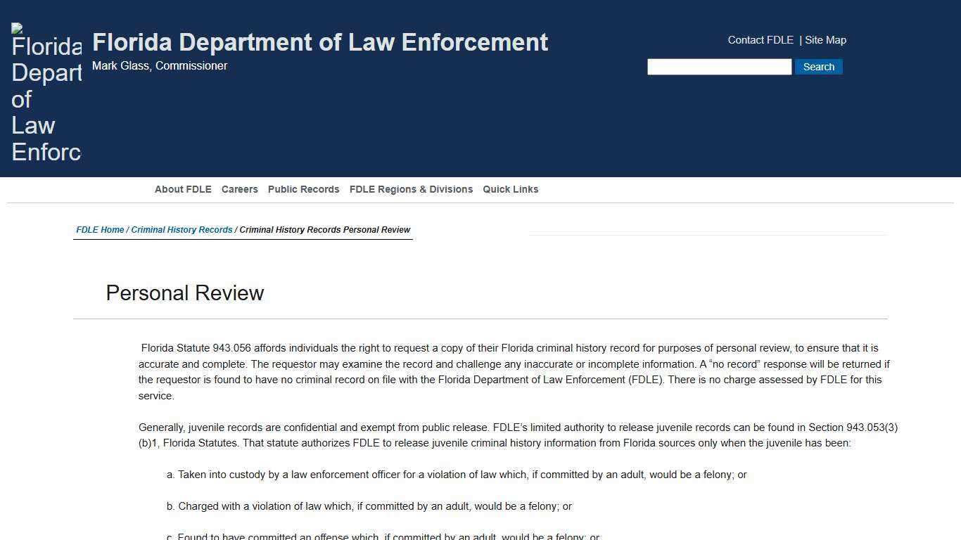 FDLE - Personal Review